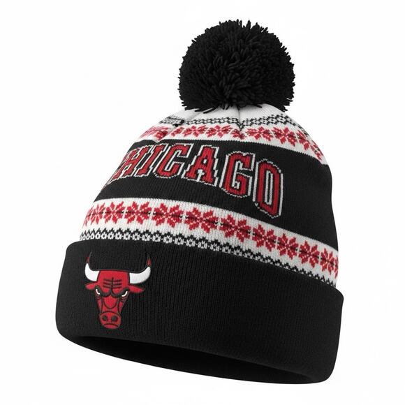 New Era Other - Adidas CHICAGO BULLS Beanie NBA NEW ERA KNIT POM Pom Nordic Ski Winter Hat Y2K